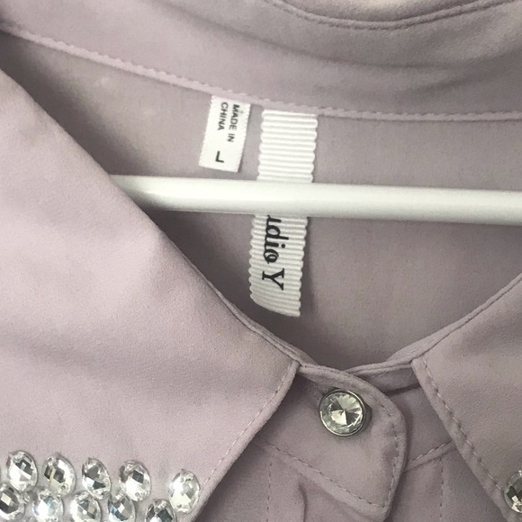 Studio Y Lilac and Rhinestone Blouse - Picture 4 of 5